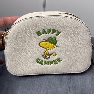 NWT Coach X PEANUTS MINI SERENA CROSSBODY WITH WOODSTOCK - happy camper